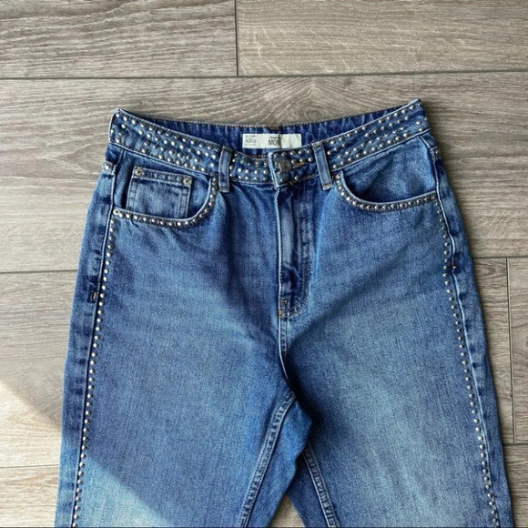 Topshop High Rise  Moto Studded Mom Jeans - Picture 5 of 15